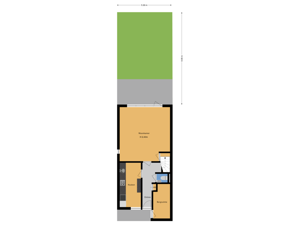 View floorplan of Situatie of Folke Bernadottestraat 44