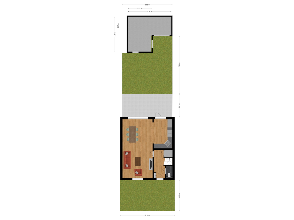 Bekijk plattegrond van Situatie van Frater Adrianusstraat 6