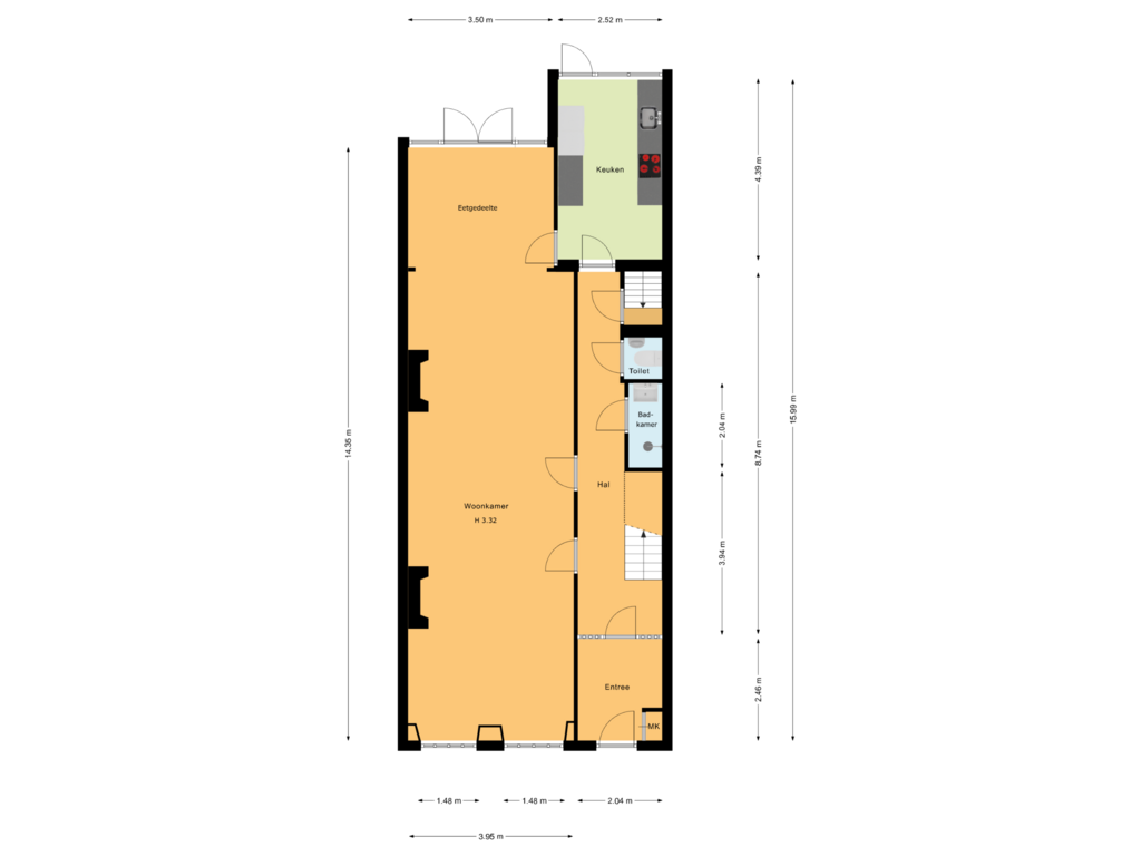 Bekijk plattegrond van Begane grond van Conradkade 52