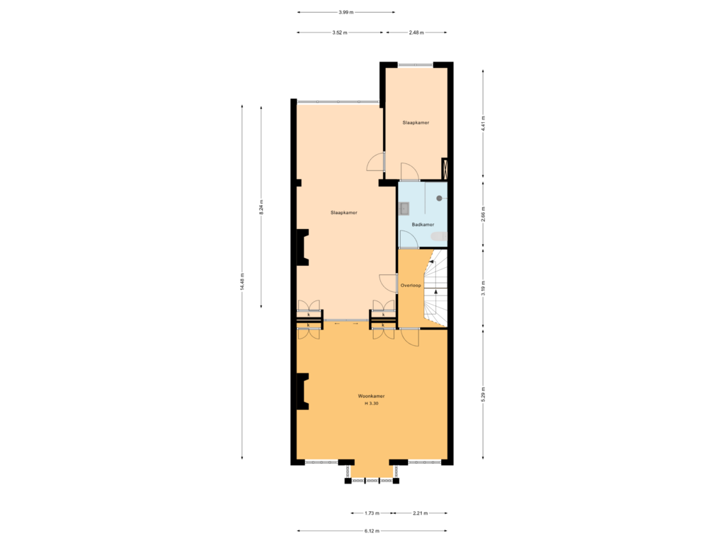 Bekijk plattegrond van 1e Verdieping van Conradkade 52