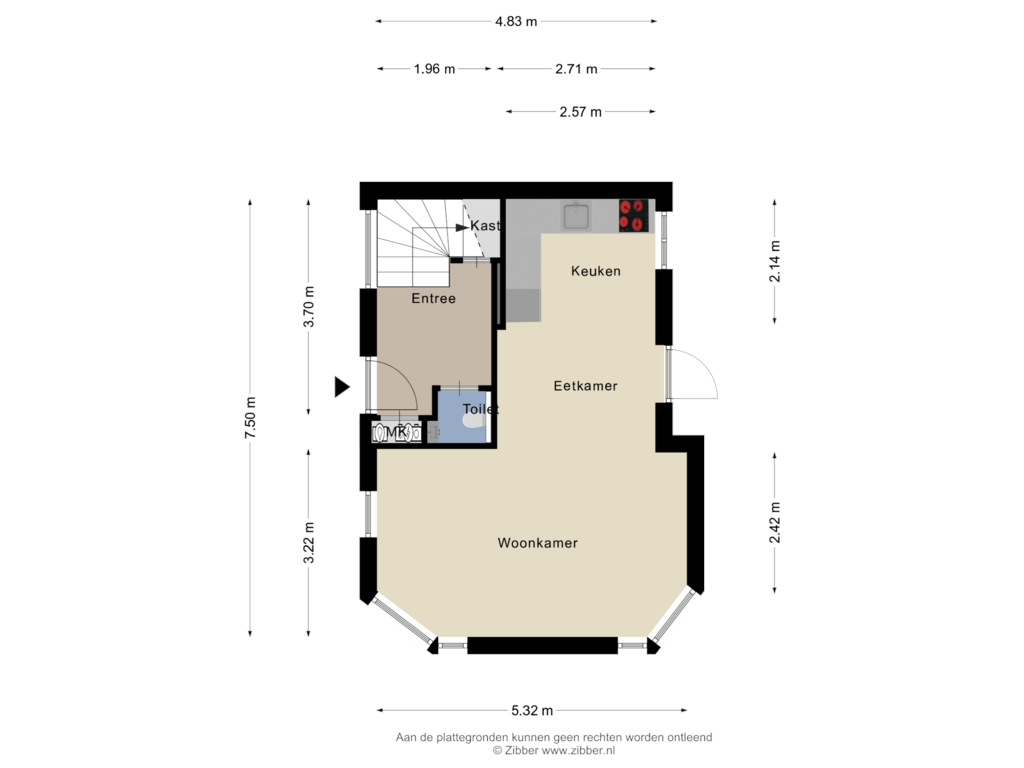 Bekijk plattegrond van Begane Grond van Middenstraat 11