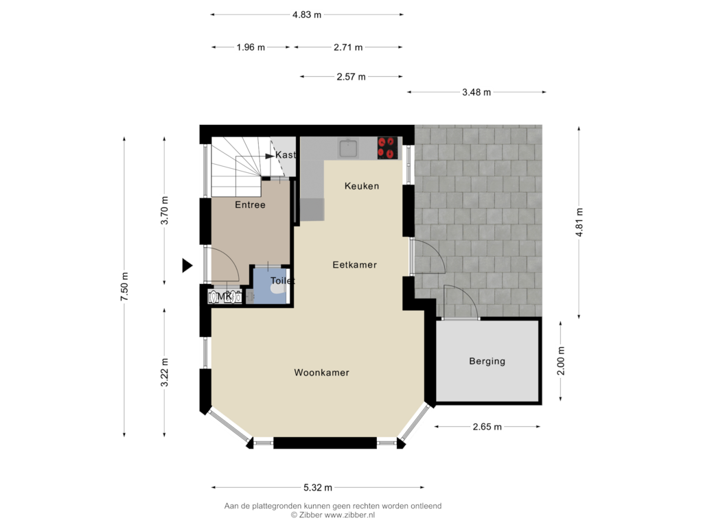 Bekijk plattegrond van Begane Grond met berging van Middenstraat 11