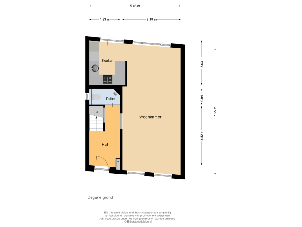 Bekijk plattegrond van Begane grond van Bouwmanspad 30