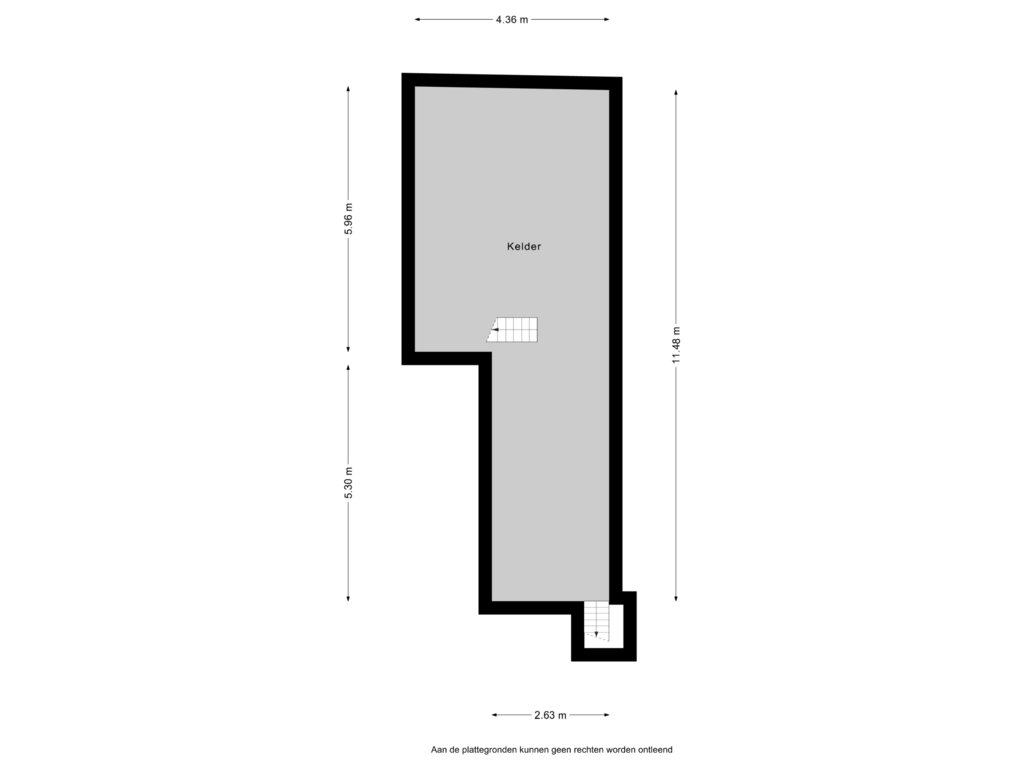 Bekijk plattegrond van Kelder van Noordzijde Haven 28