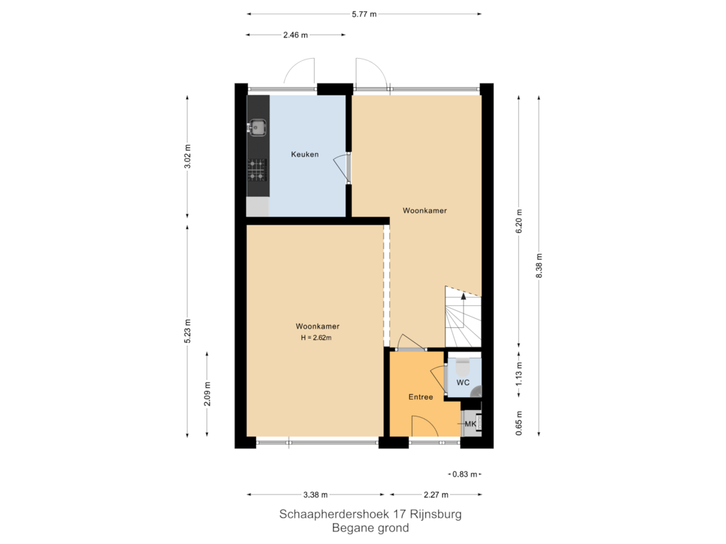 View floorplan of Begane grond of Schaapherdershoek 17