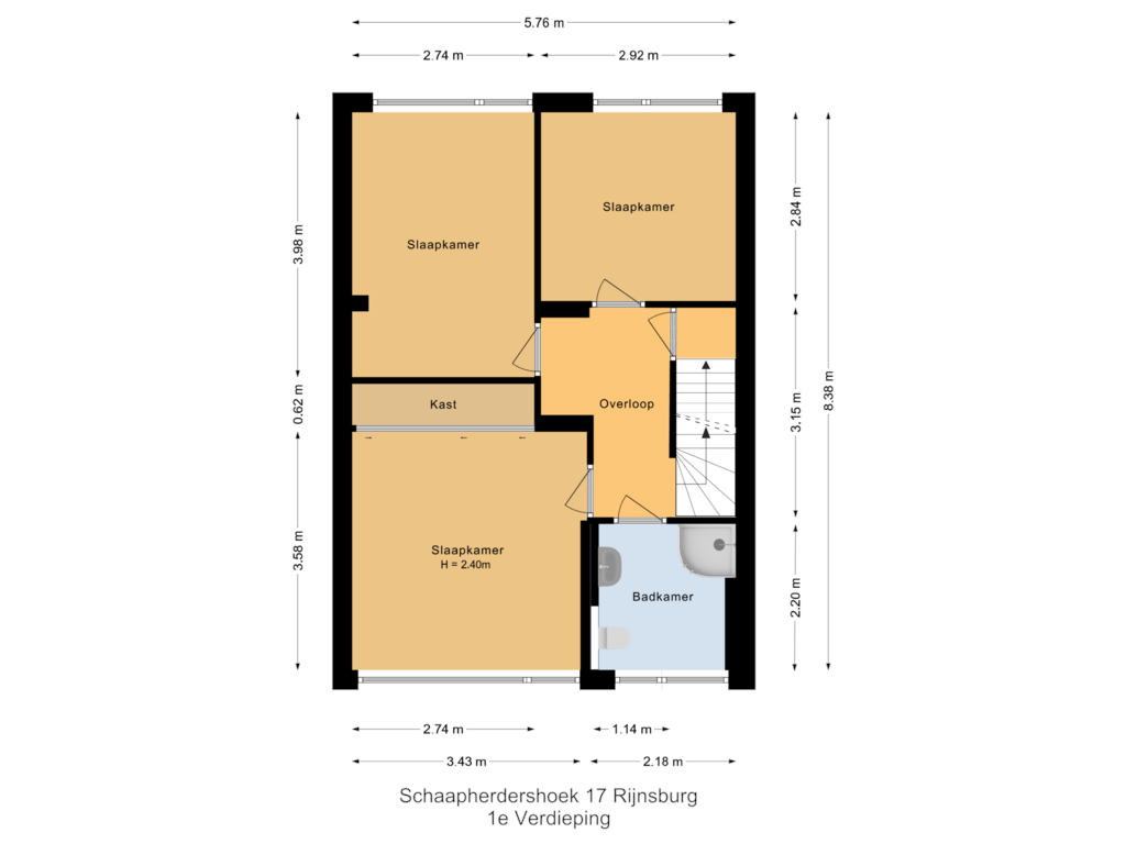 View floorplan of 1e Verdieping of Schaapherdershoek 17