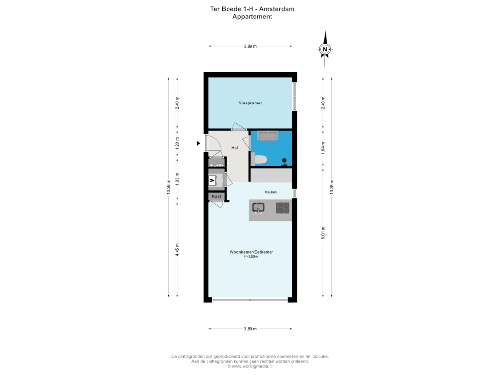 Bekijk plattegrond van Appartement van Ter Boede 1-H