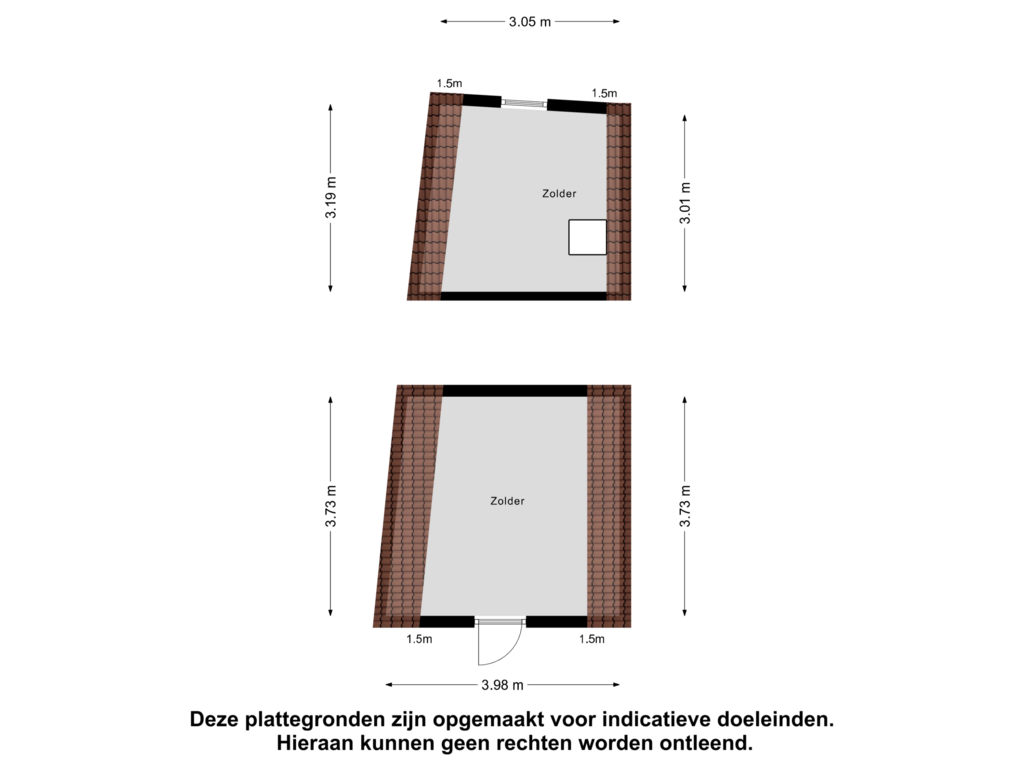 Bekijk plattegrond van Berging Zolder van Boddenstraat 30