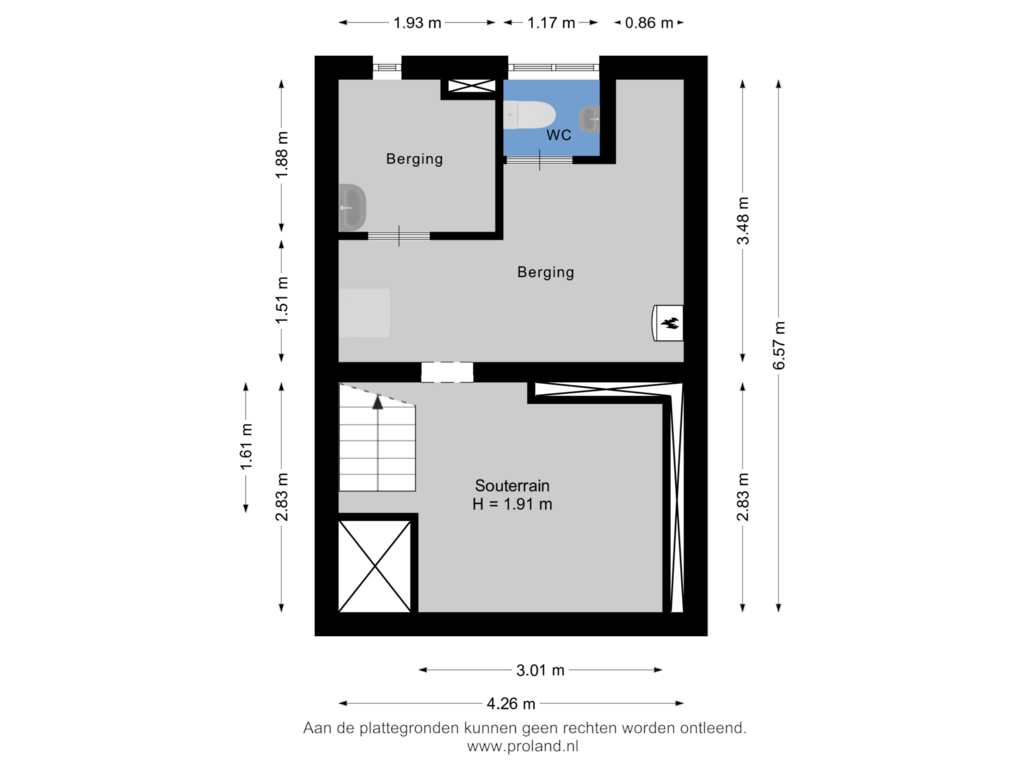 View floorplan of Souterrain of Buitenkwartier 45