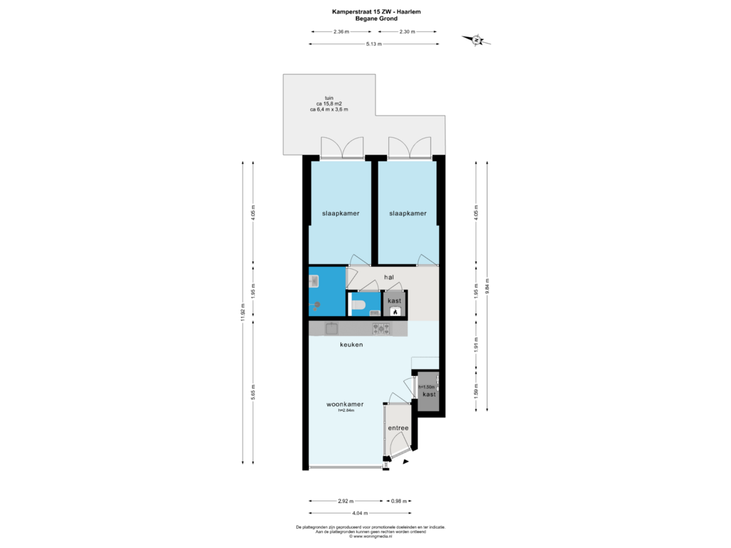 Bekijk plattegrond van BEGANE GROND van Kamperstraat 15