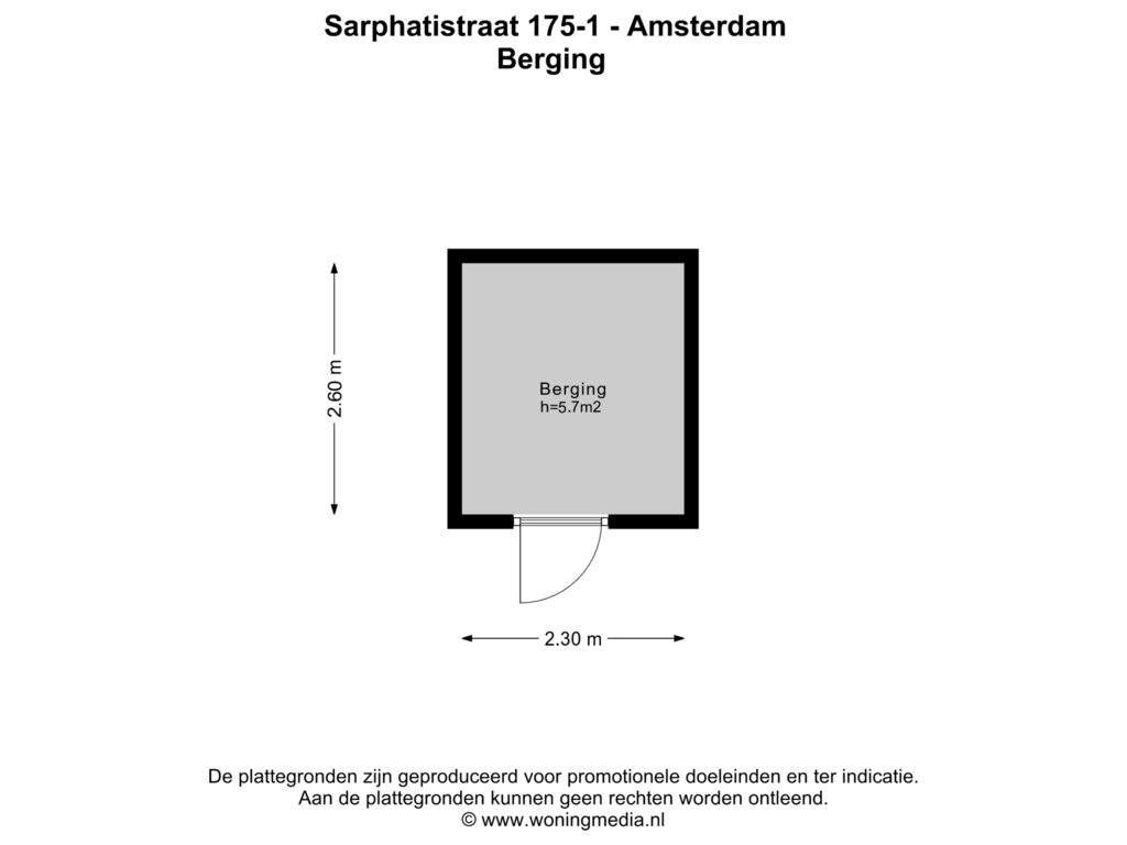 View floorplan of Berging of Sarphatistraat 175-1