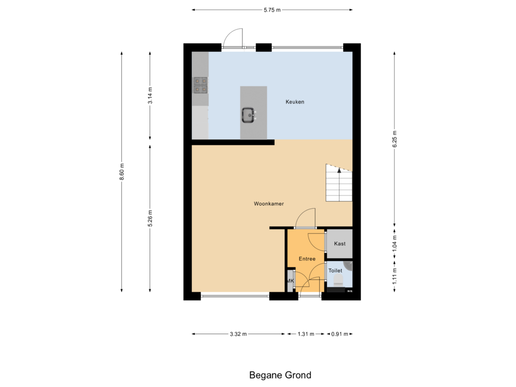 View floorplan of Begane Grond of Kastanjelaan 8