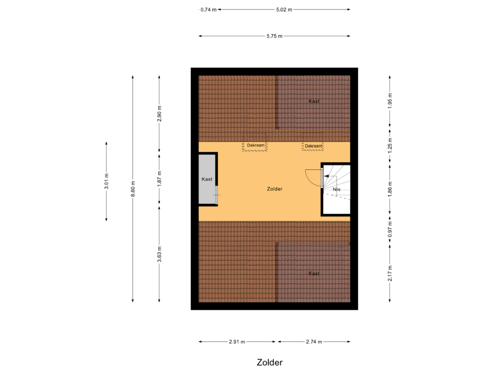 View floorplan of Zolder of Kastanjelaan 8