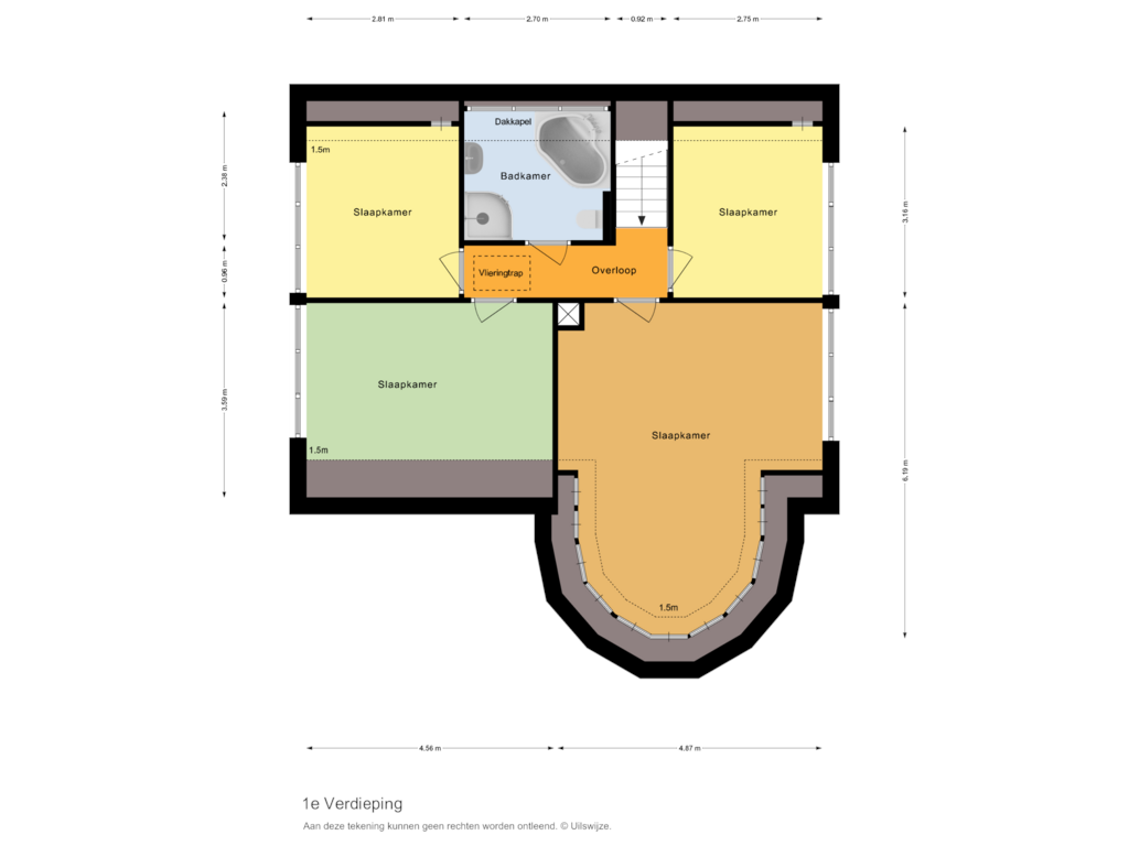 Bekijk plattegrond van 1e Verdieping van Gelpenberg 17-A