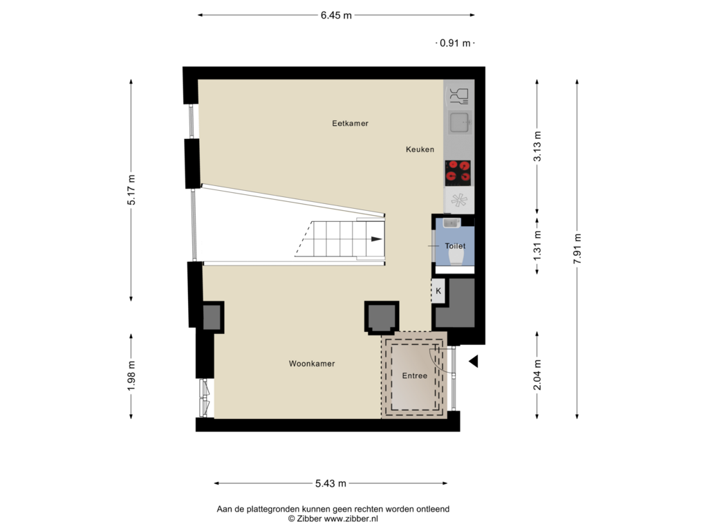 View floorplan of Eerste Verdieping of St. Stephanusstraat 14