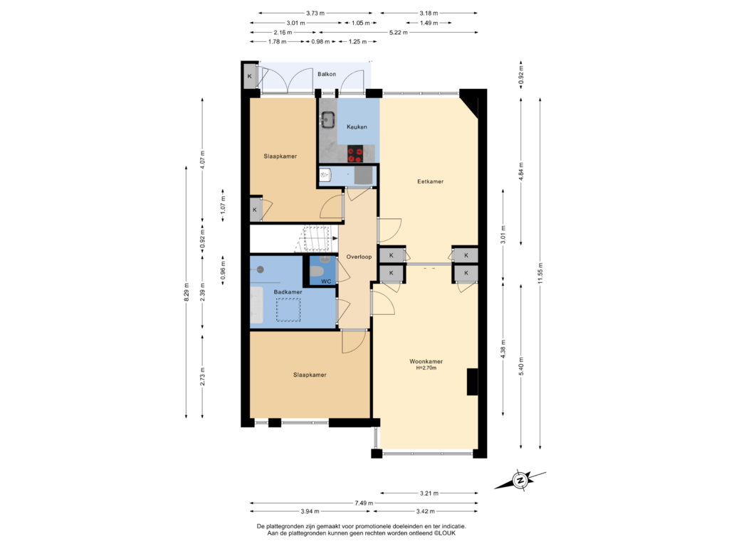 Bekijk plattegrond van 2e Verdieping van Stuyvesantstraat 301