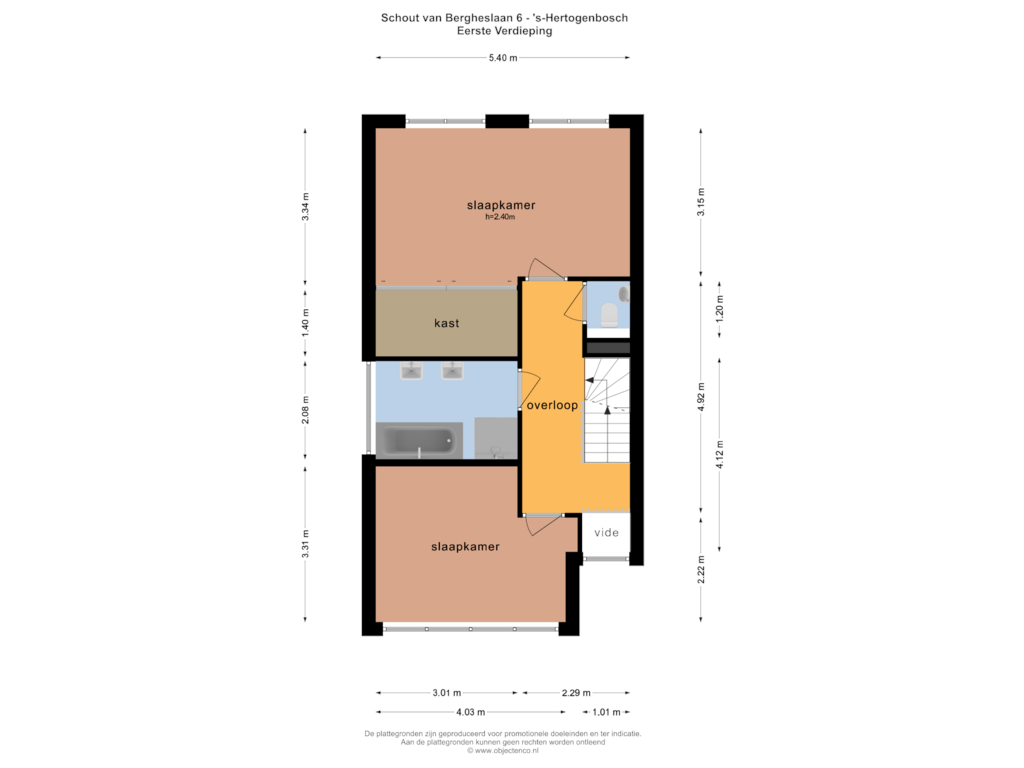 Bekijk plattegrond van Eerste Verdieping van Schout van Bergheslaan 6