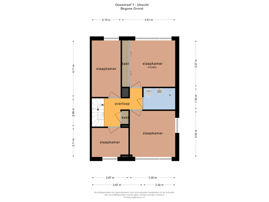 View floorplan of Eerste Verdieping of Oasedreef 1