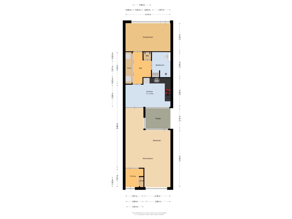 Bekijk plattegrond van Appartement van Meester Michelsstraat 17-B