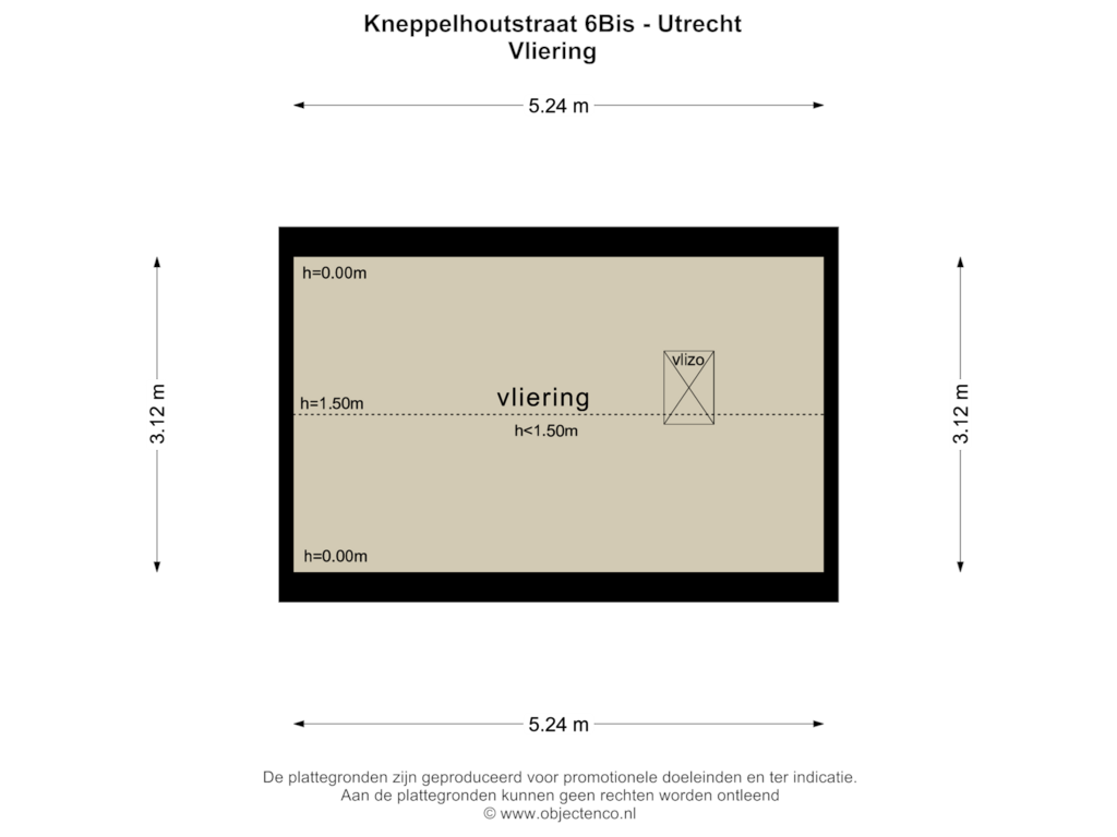 Bekijk plattegrond van Vliering van Kneppelhoutstraat 6-BS