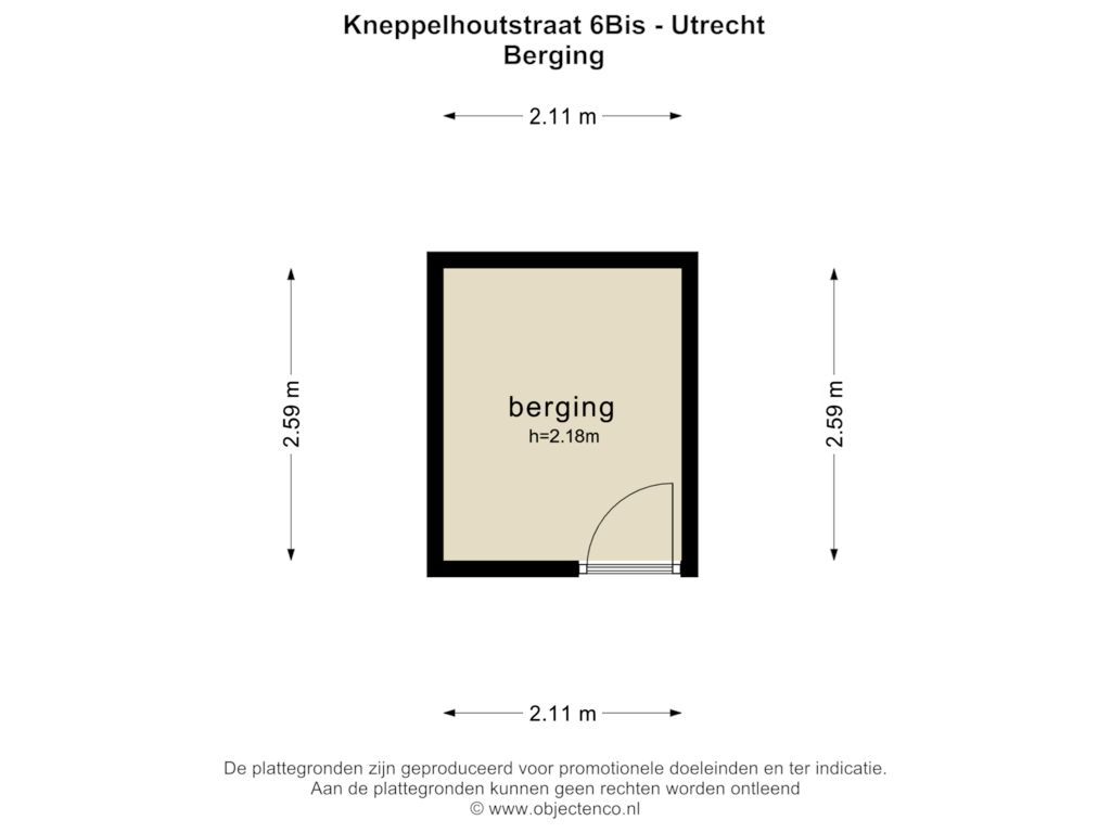 Bekijk plattegrond van Berging van Kneppelhoutstraat 6-BS