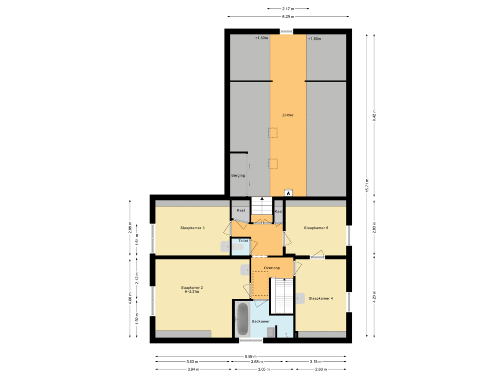 Bekijk plattegrond van Eerste verdieping van Loudelsweg 56