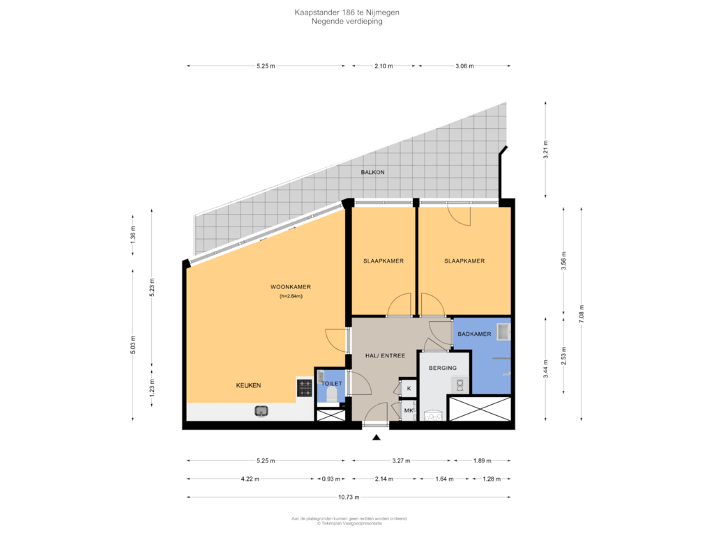 View floorplan of Negende verdieping of Kaapstander 186