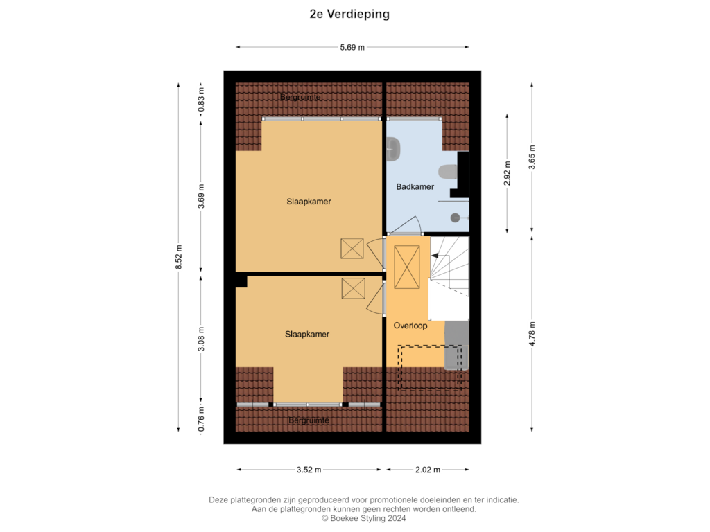 Bekijk plattegrond van 2e Verdieping van Zaanenlaan 34