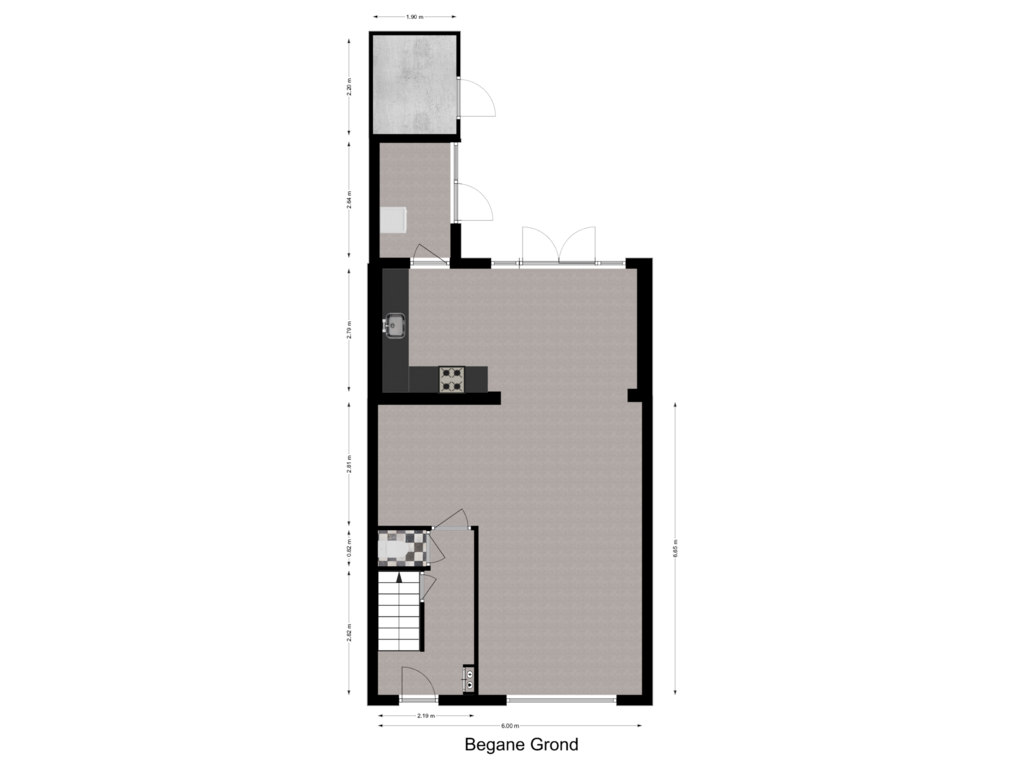 View floorplan of Begane grond of Jacob Catsstraat 18