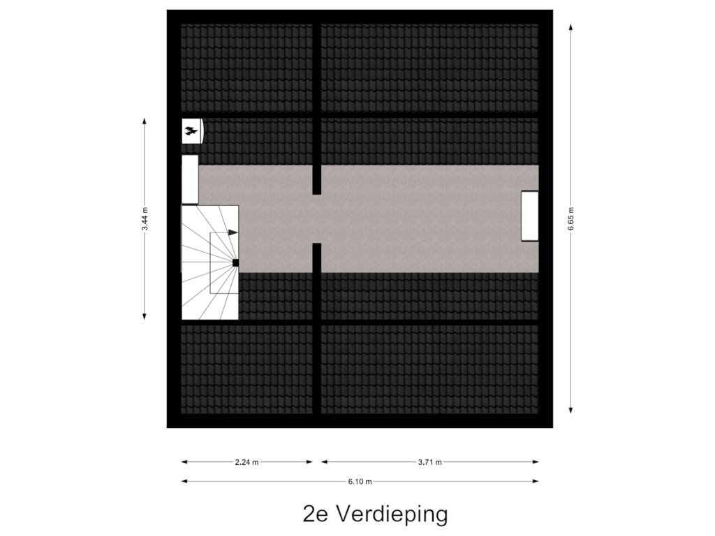 View floorplan of 2e Verdieping of Jacob Catsstraat 18