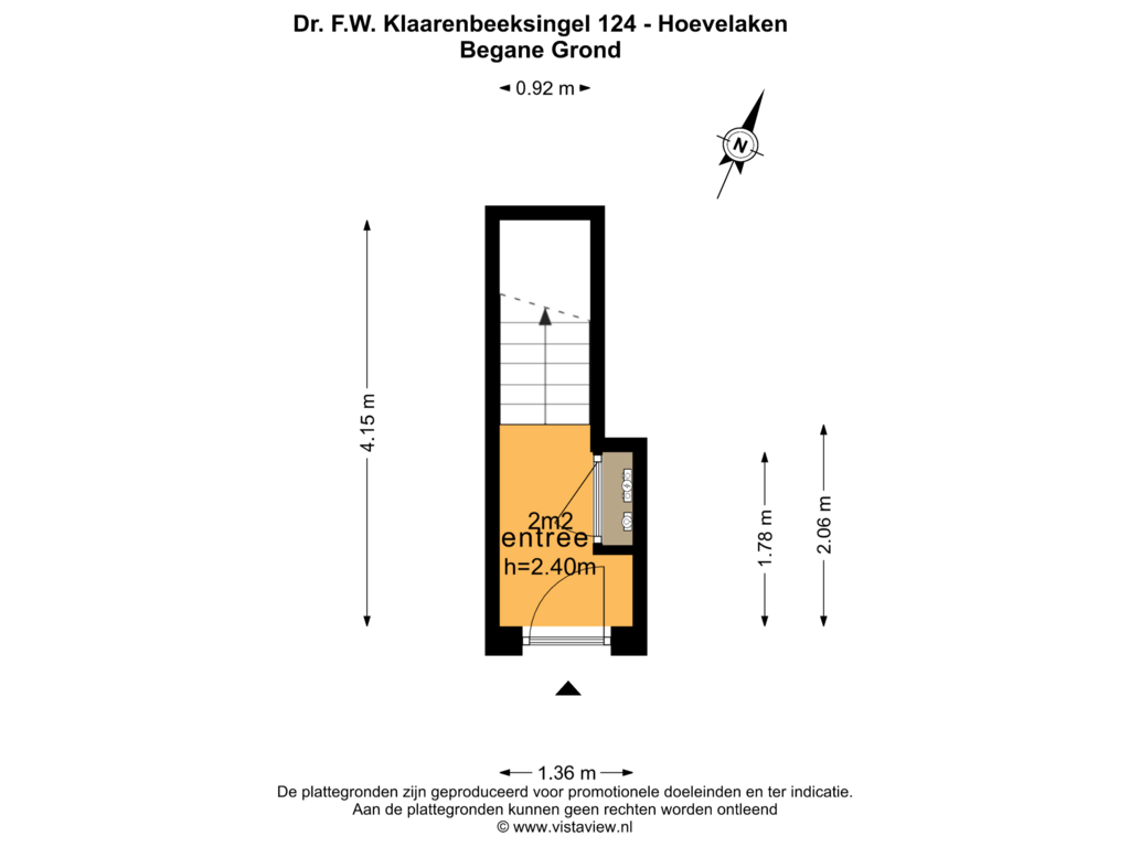 View floorplan of BEGANE GROND of Dr. F.W. Klaarenbeeksingel 124