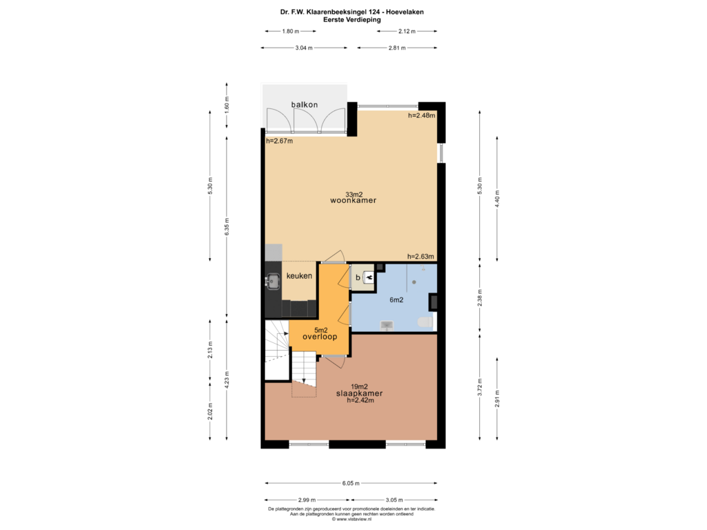 View floorplan of EERSTE VERDIEPING of Dr. F.W. Klaarenbeeksingel 124