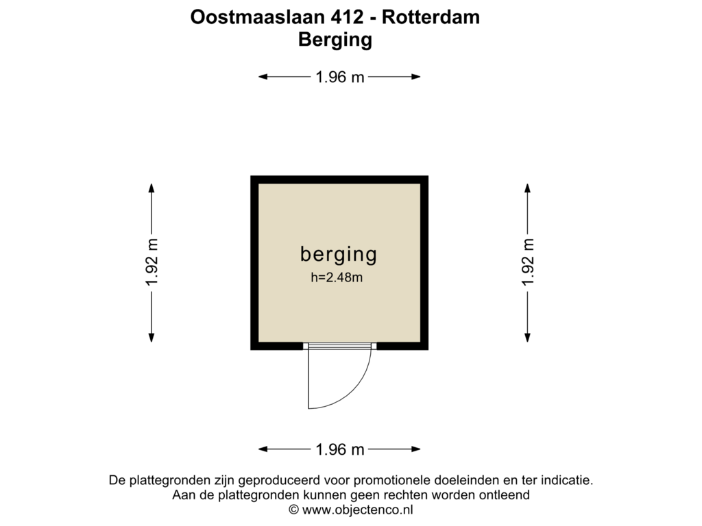 View floorplan of Berging of Oostmaaslaan 412