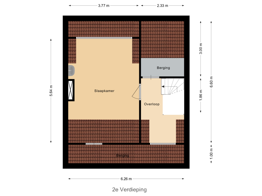 Bekijk plattegrond van 2e Verdieping van Klaprooslaan 171