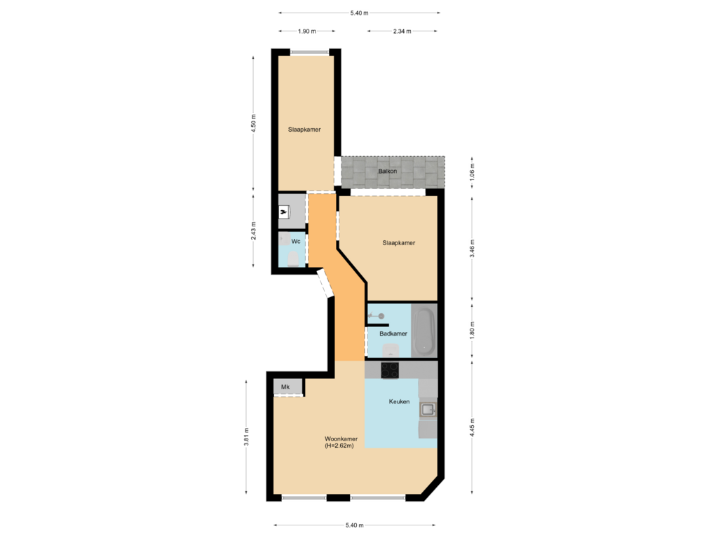 Bekijk plattegrond van First floor van Cornelis Trooststraat 27-2