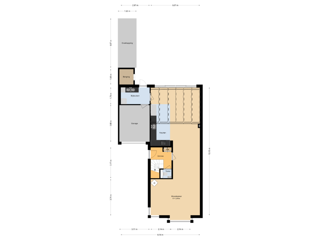 View floorplan of Begane grond of Krommekamp 159