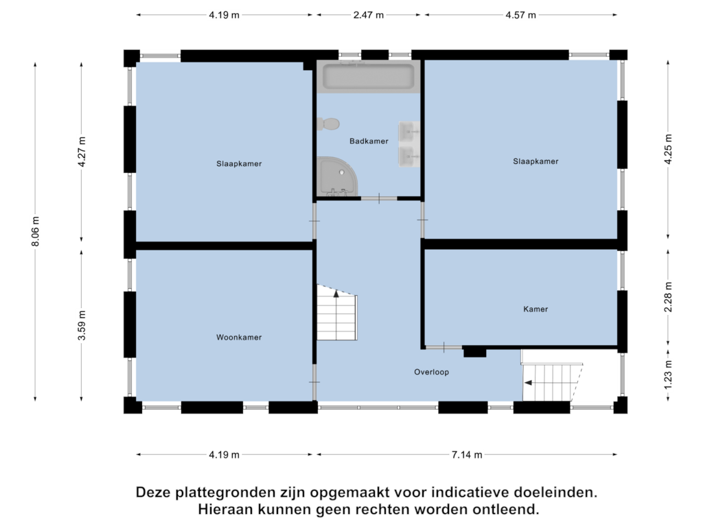 Bekijk plattegrond van Eerste Verdieping van Maandenweg 18