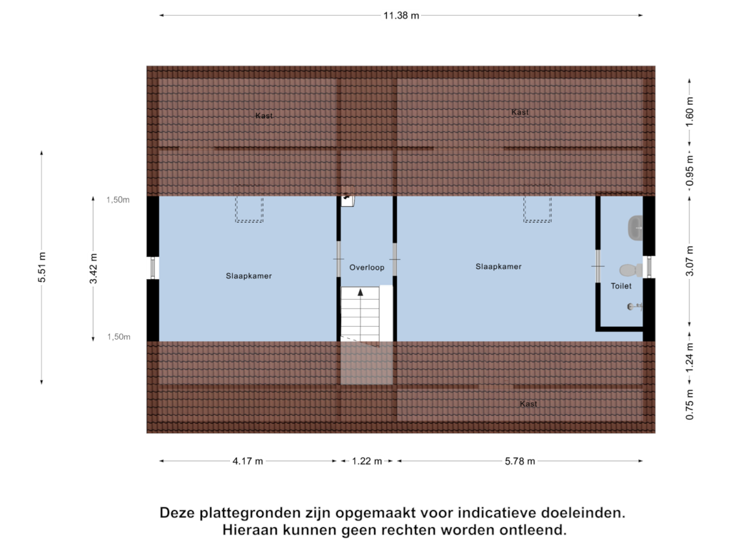 Bekijk plattegrond van Tweede Verdieping van Maandenweg 18