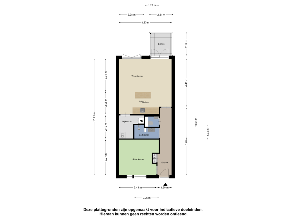 View floorplan of Appartement of Fort Heemstedestraat 125