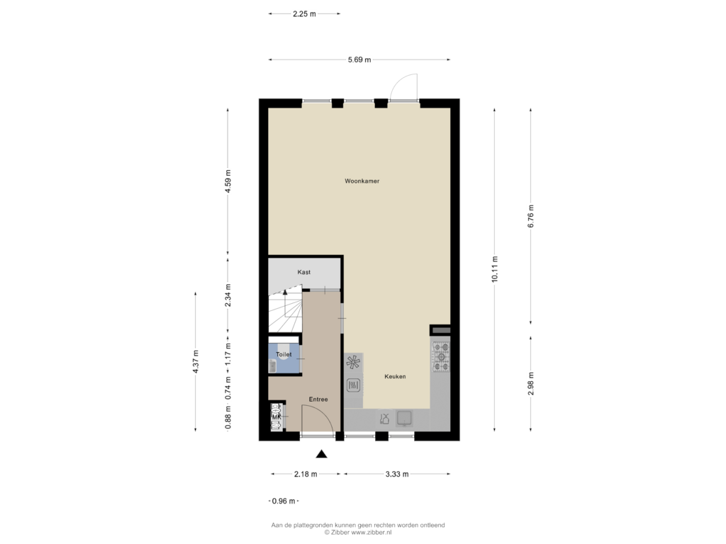 Bekijk plattegrond van Begane Grond van Volendamkade 7