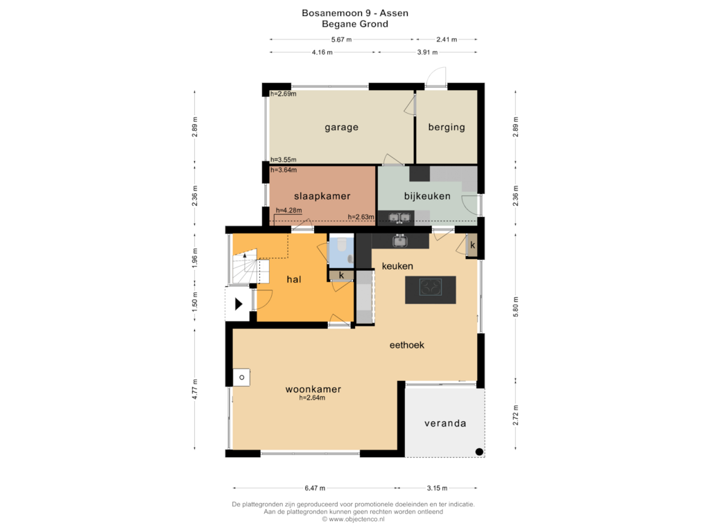 Bekijk plattegrond van BEGANE GROND van Bosanemoon 9