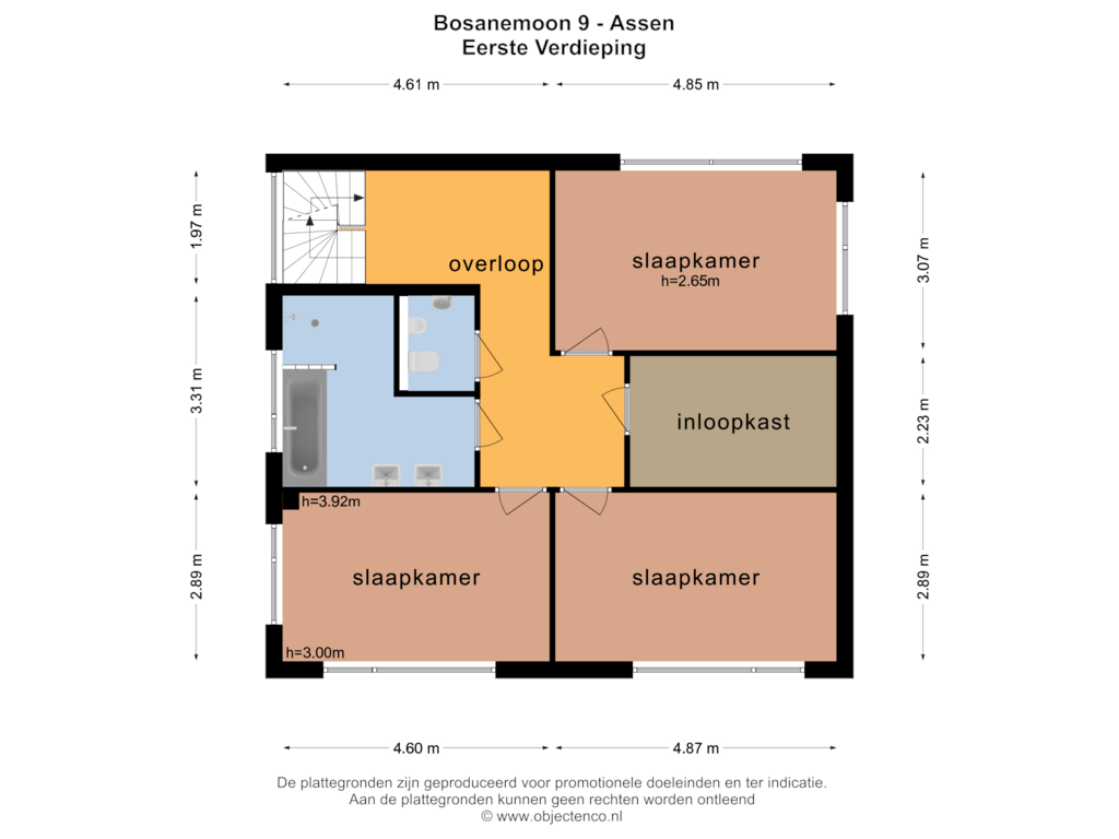 Bekijk plattegrond van EERSTE VERDIEPING van Bosanemoon 9