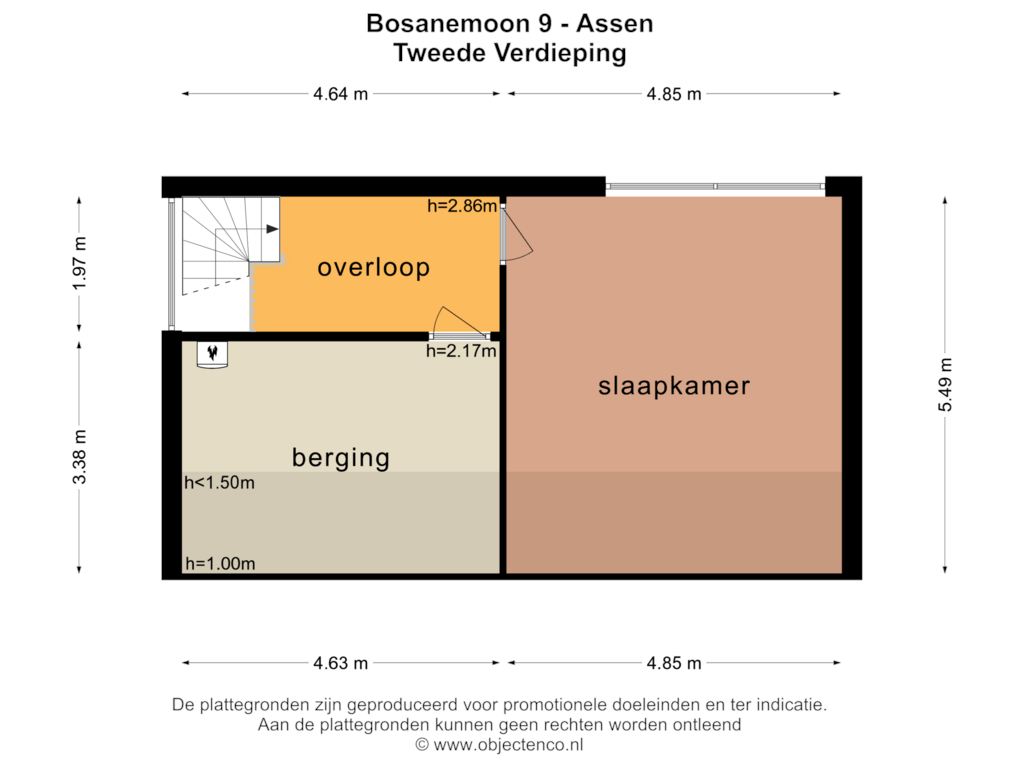 Bekijk plattegrond van TWEEDE VERDIEPING van Bosanemoon 9