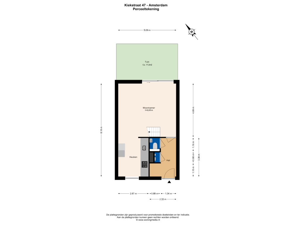 Bekijk plattegrond van Perceeltekening van Kiekstraat 47