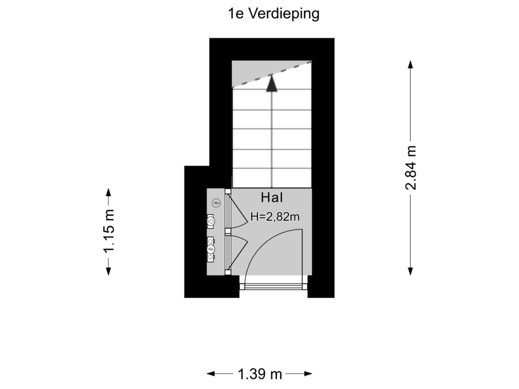 Bekijk plattegrond van 1e Verdieping van Den Helderstraat 93