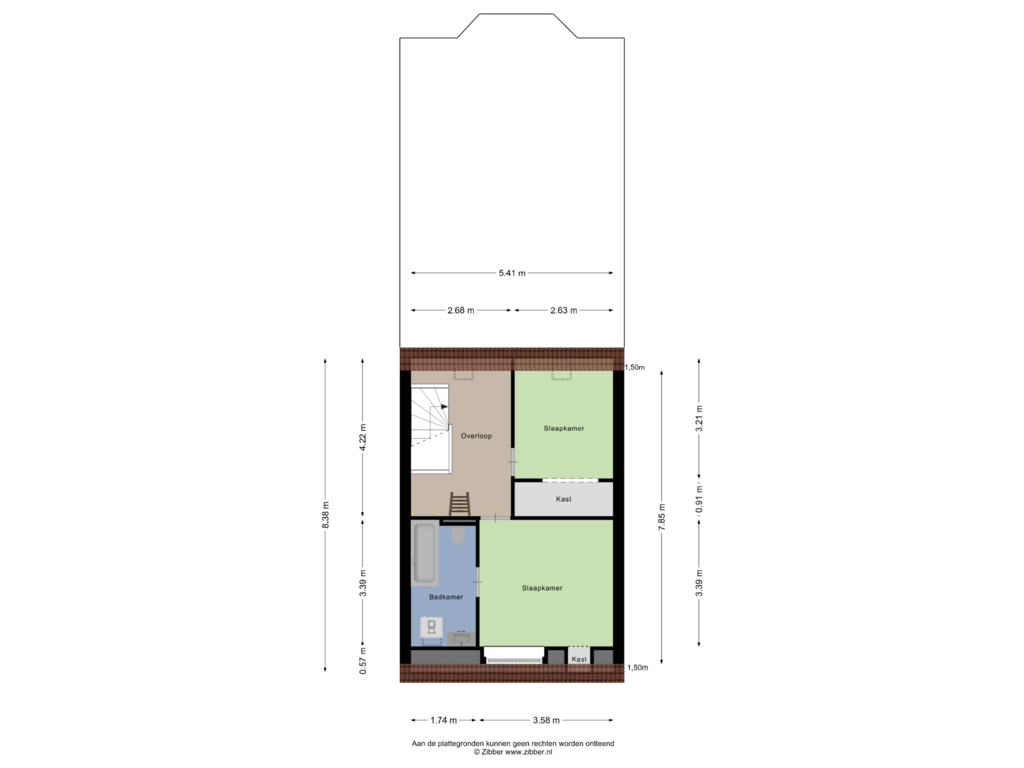 View floorplan of Eerste Verdieping of Rijensestraatweg 11