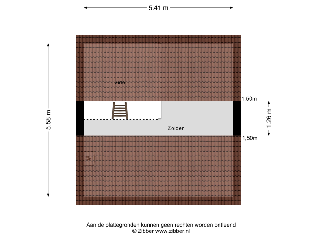 View floorplan of Zolder of Rijensestraatweg 11