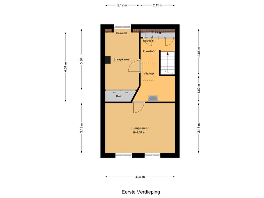 View floorplan of Eerste Verdieping of Balistraat 60