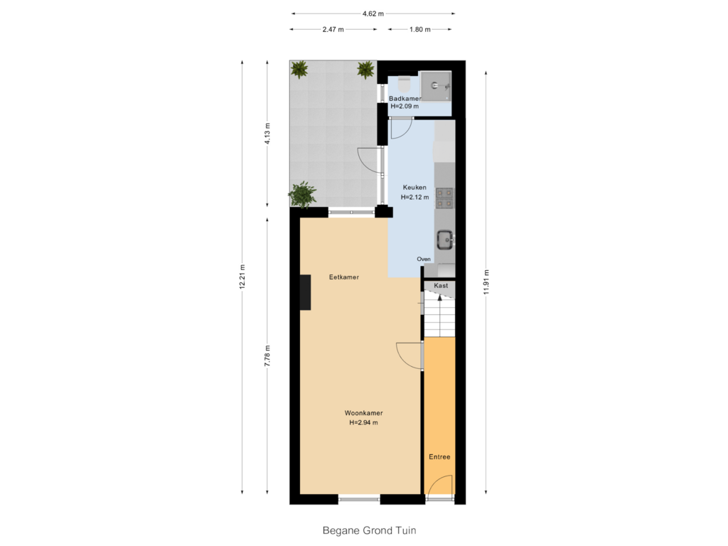 View floorplan of Begane Grond Tuin of Balistraat 60