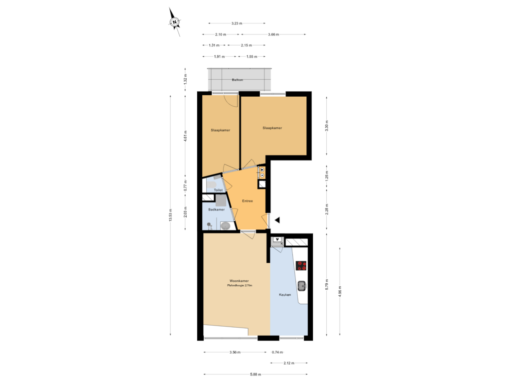 Bekijk plattegrond van Plattegrond van Willem Buytewechstraat 163-D